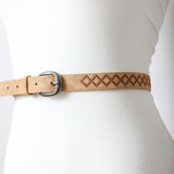 Skinny Embroidered Faux Leather Belt (Various colors)(online only)