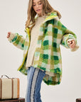 Plaid Teddy Jacket, Davi & Dani (Plus only)