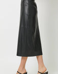 Mystree  Leather Midi Skirt