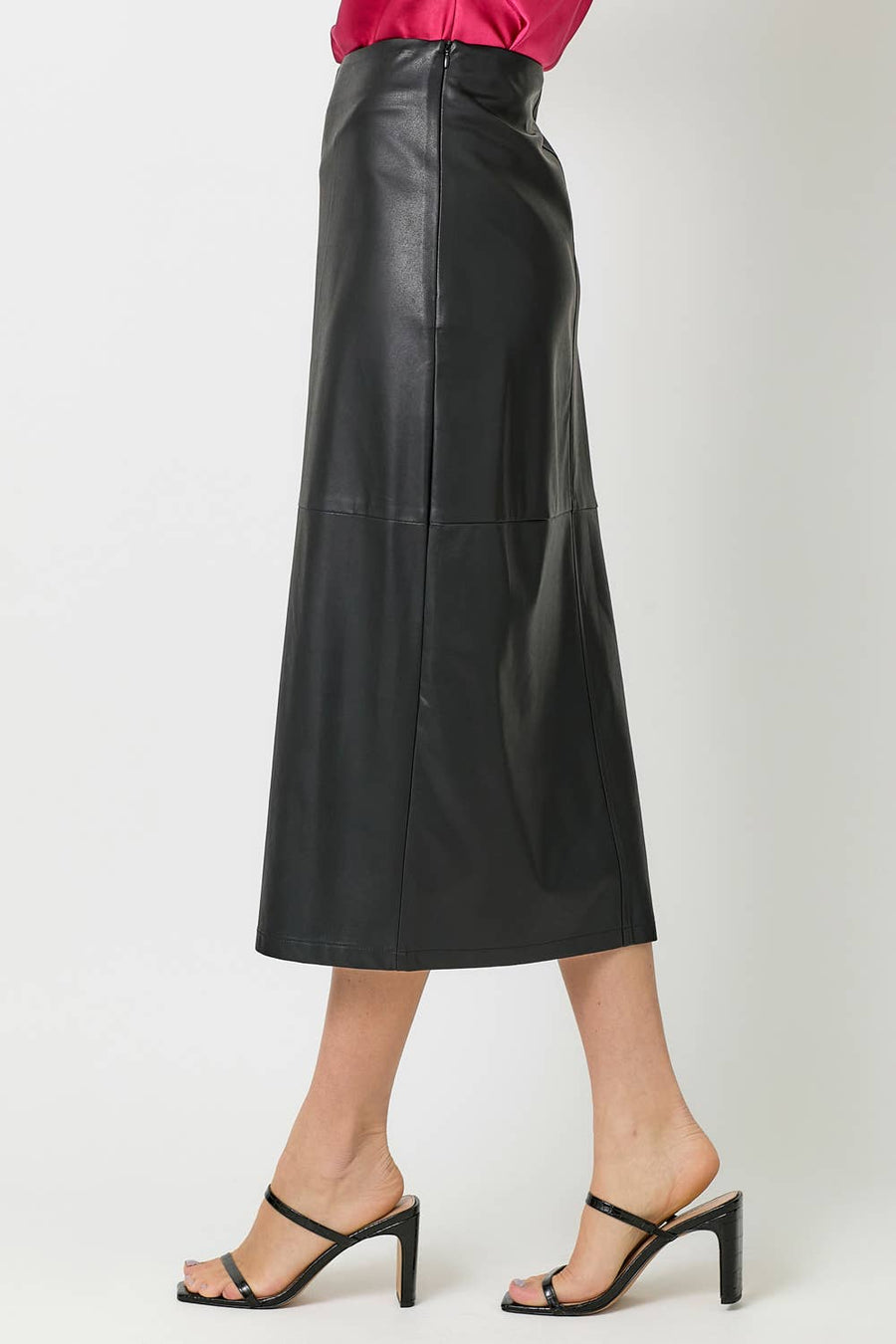 Mystree  Leather Midi Skirt