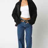 Olivaceous - Mia Faux Suede Jacket