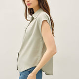 Be Cool - CLASSIC CUT CAPPED SLEEVE BUTTON UP TENCEL SHIRT
