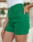 Judy Blue Tummy Control Garment Dyed Denim Shorts