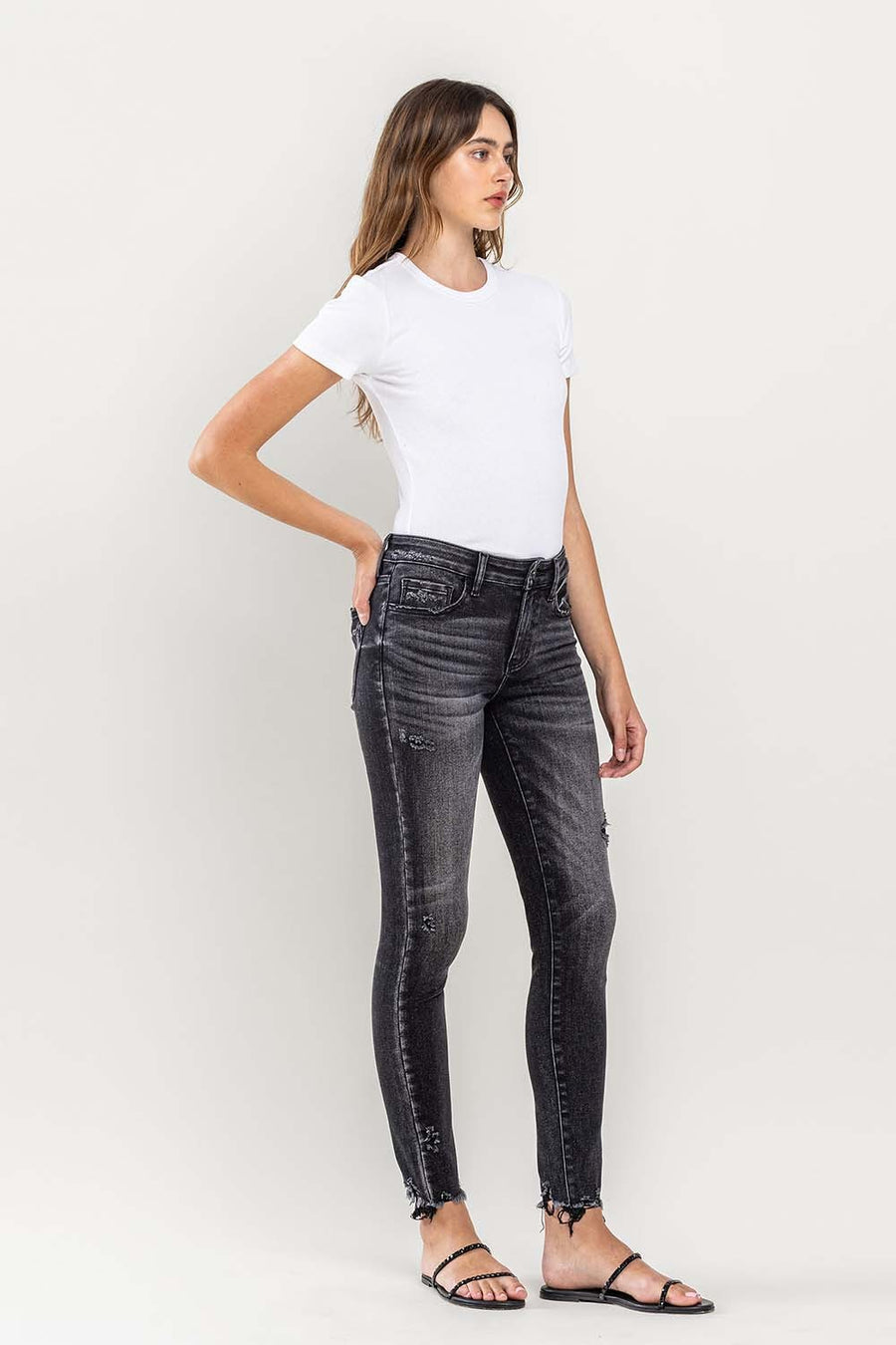 Lovervet Raw Hem Cropped Skinny Jeans (online only)