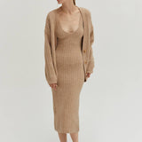 Crescent  - Mave Brushed Ribbed Sweater Dress Two-piece Set