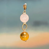 Rose Quartz Drop Earrings, Zhanna Jewelry