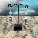 Lavender and Jade Swirl earrings, Zhanna Jewelry