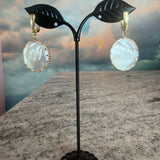 Mother of Pearl Disc earrings, Zhanna Jewelry