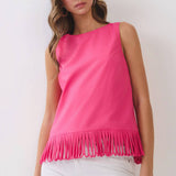 TCEC -Fringe Hem Sleeveless Top