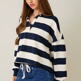 LE LIS -  Rugby Polo Top in Stripe