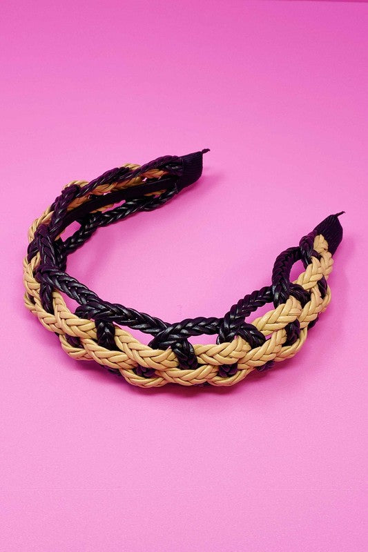 Vegan Leather Braided Headband, Ellison & Young