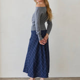 Crescent - Sandra Plaid Flowy Midi Skirt
