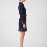 Current Air - Polo Knit Mini Dress With Faux Leather Contrast