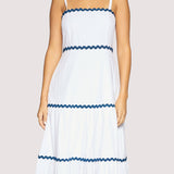 Lost + Wander - Luciana Maxi Dress - Summer White Navy Stripes Nautical
