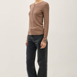 Be Cool - Modal Classic Ribbed Longsleeve Henley Basic Top