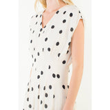THML - Short Sleeve Polka Dot V-Neck Dress
