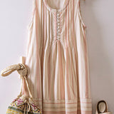 VERY J Striped Pintuck Detail Woven Mini Dress