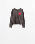 Q2 - Carbon grey sweater with red heart detail