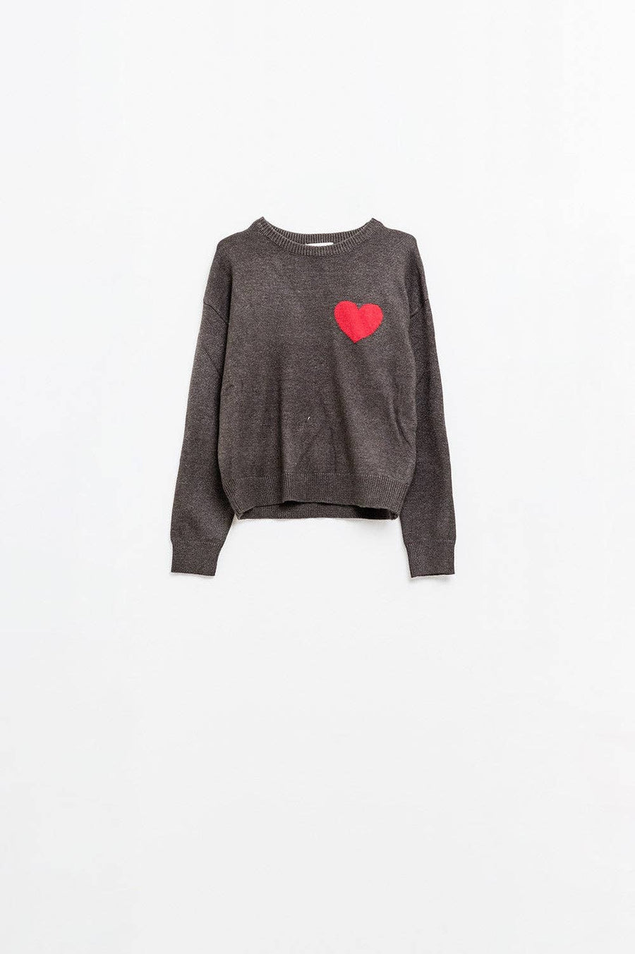 Q2 - Carbon grey sweater with red heart detail