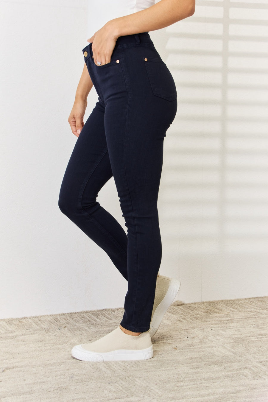 Judy Blue Garment Dyed Tummy Control Skinny Jeans (Plus size only)