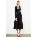 THML - Long Sleeve Collared Knit Dress