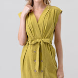 Sleeveless Button Dress, Hashttag