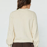 Current Air - Pointelle Button Up Long Sleeve Sweater Cardigan
