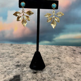 Turquoise Leaf Earring, Zhanna Jewelry