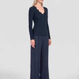Current Air - Ribbed Knit Scallop-Neck Top