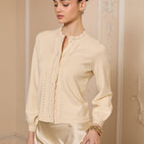 Current Air - Pointelle Button Up Long Sleeve Sweater Cardigan