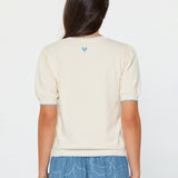 Current Air - Contrast Edge Short Sleeve Sweater