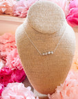 Sweet As Sugarcane - Delicate pearl bar necklace