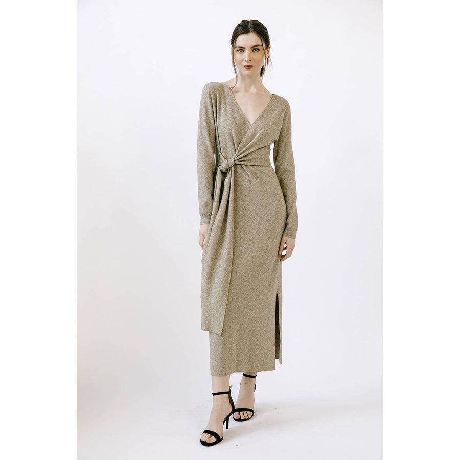 STORIA - HEATHERED KNIT MIDI DRESS