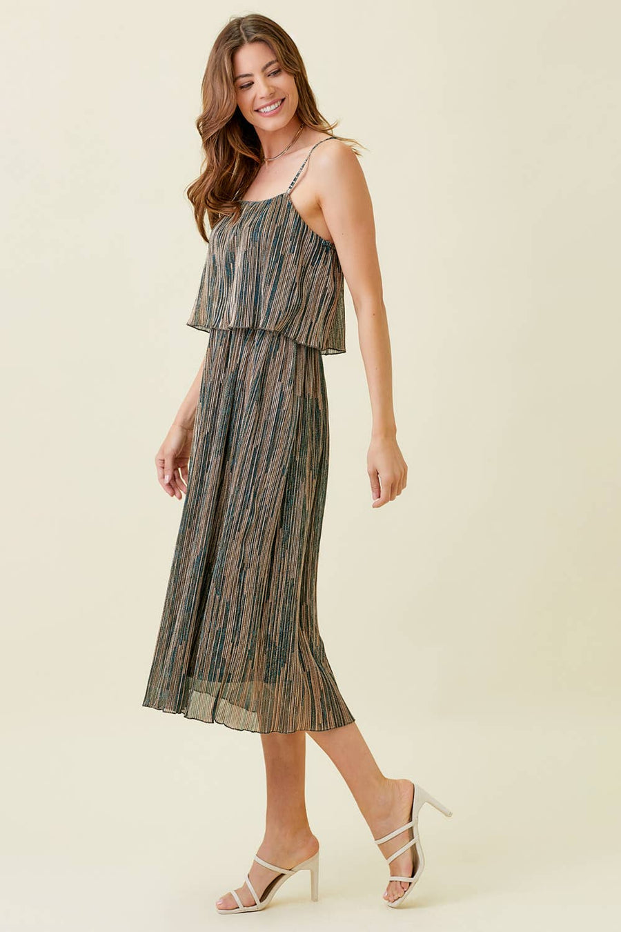 Mystree - Pleated Glitter Cami Dress