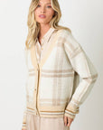 Mystree Plaid Sweater Cardigan