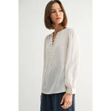 FUN2FUN - SATIN BUTTON FRONT BLOUSE