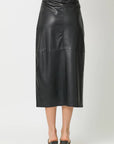 Mystree  Leather Midi Skirt