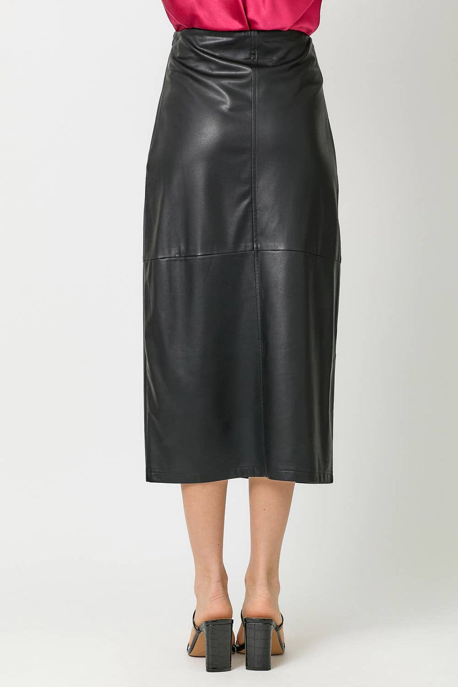 Mystree  Leather Midi Skirt