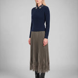Current Air - Embellished Cable Knit Sweater