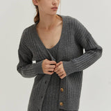 Crescent Mave Brushed Ribbed Sweater Dress Two-piece Set