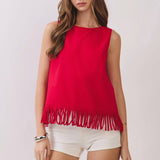 TCEC -Fringe Hem Sleeveless Top