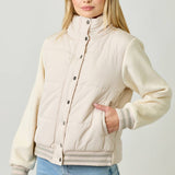 Mystree - Mixed Media Puffer Jacket