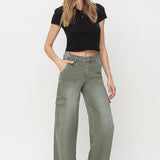 Wide Leg High Rise Utility Cargo, Vervet
