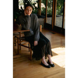 FUN2FUN - TEXTURE CHIFFON PLEATED MAXI SKIRT