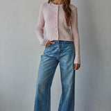 By Together Knit Cable Sweater Cotton Button Down Cardigan Top