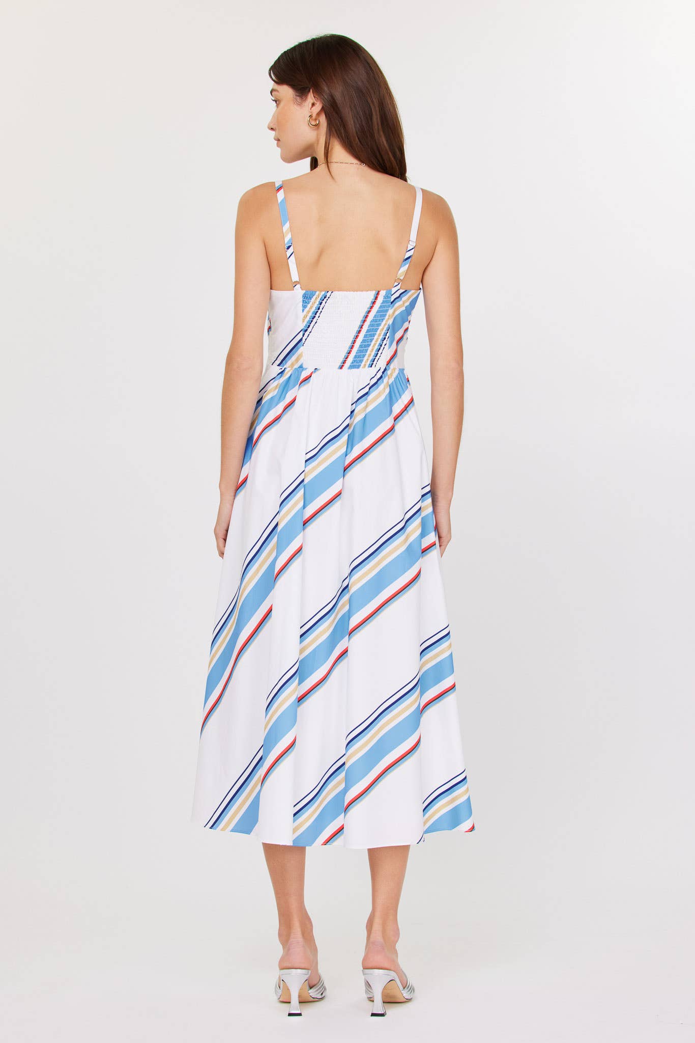 Current Air - Multi Stripe Wrap Detail Midi Dress