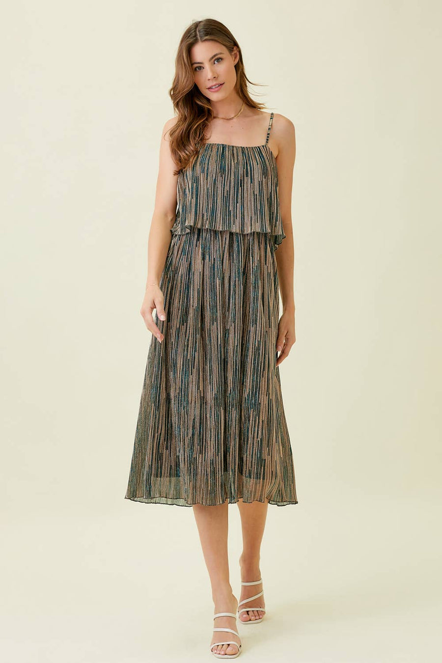 Mystree - Pleated Glitter Cami Dress