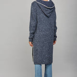 Whipstitch Edge Hooded Knit Cardigan, FATE
