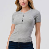 Hashttag - Short Sleeve Henley Top