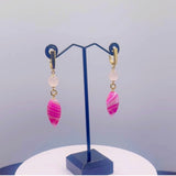 Zhanna Jewelry, Murano and Rose Quartz Drop Earrings